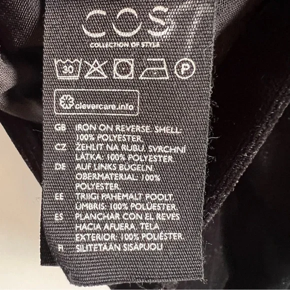 COS Velvet Puff-Sleeved Top dramatic pleated sleeve size 40 excellent condition - Picture 15 of 15